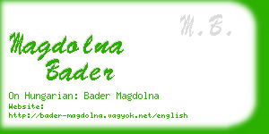magdolna bader business card
